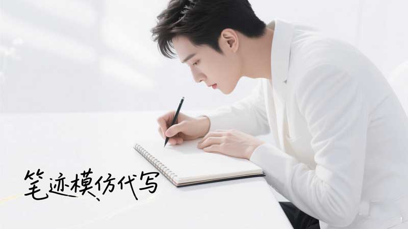 坐着的人拿笔写字